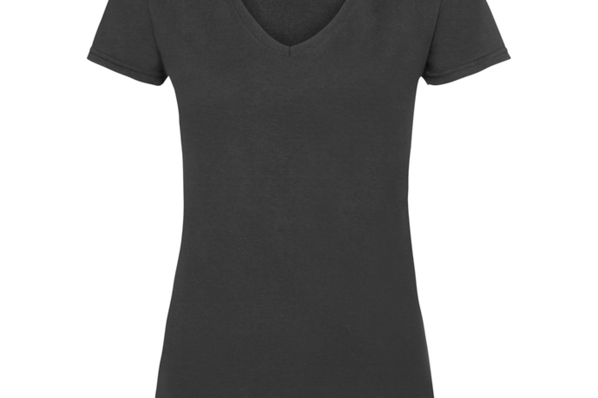 T-shirt donna collo a V manica corta Valueweight con cuciture laterali sciancrate