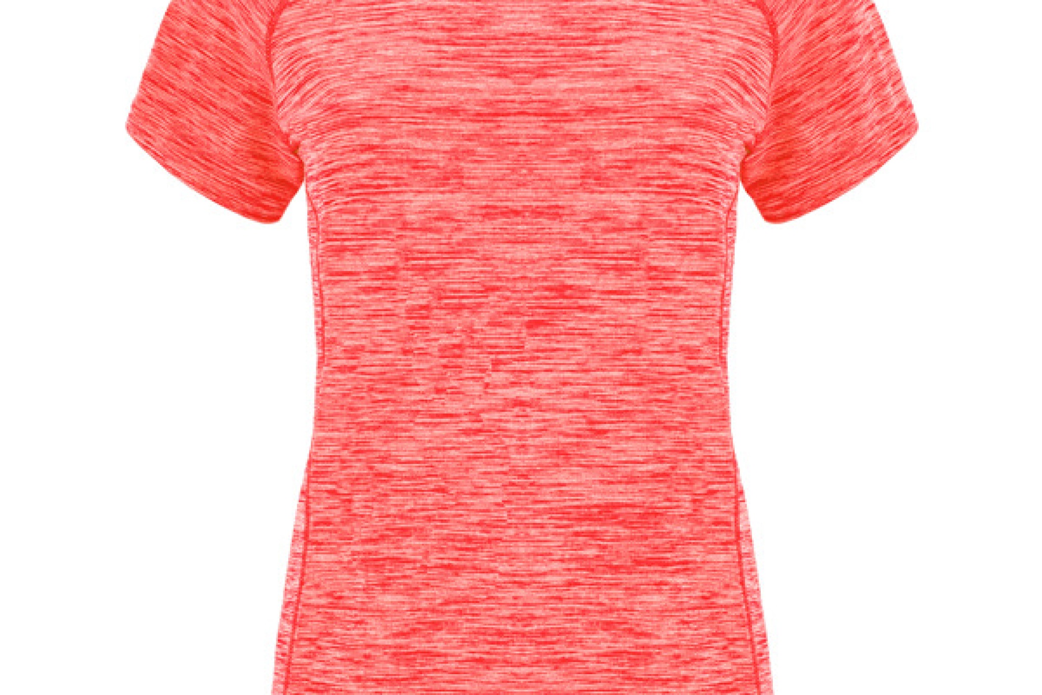 T-shirt tecnica da donna in poliestere con manica ranglan. Girocollo