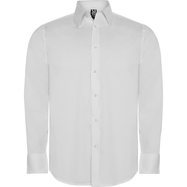 Camicia a maniche lunghe con tessuto elasticizzato. Collo intrecciato