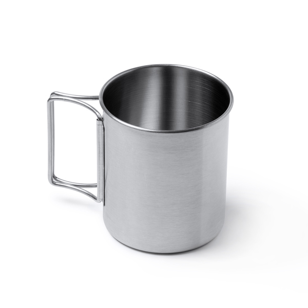 Tazza in acciaio inox con manici pieghevoli