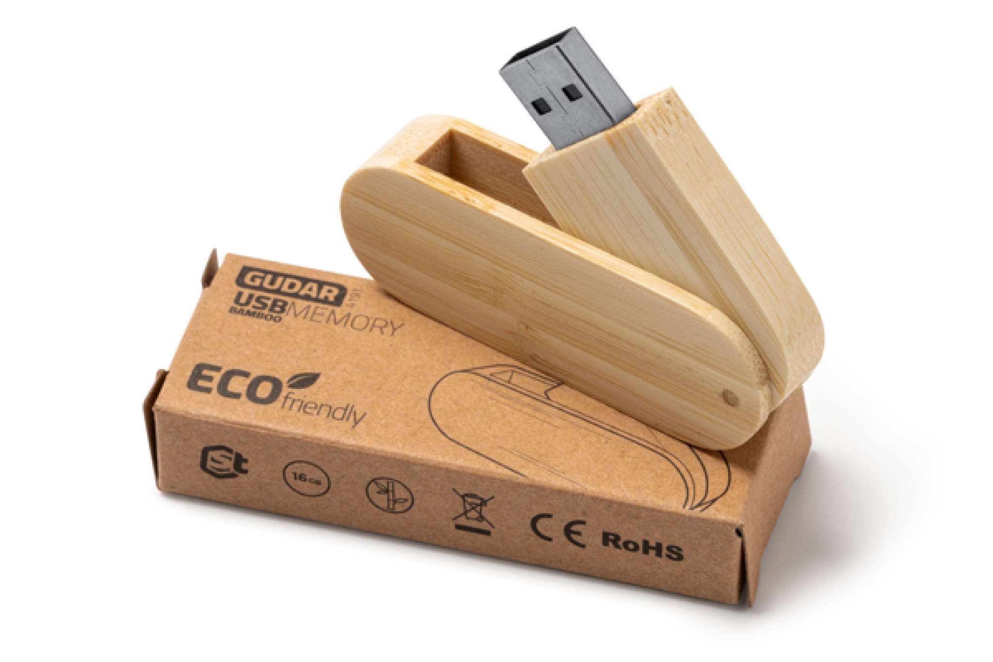 Chiavetta USB con struttura principale in bambù naturale