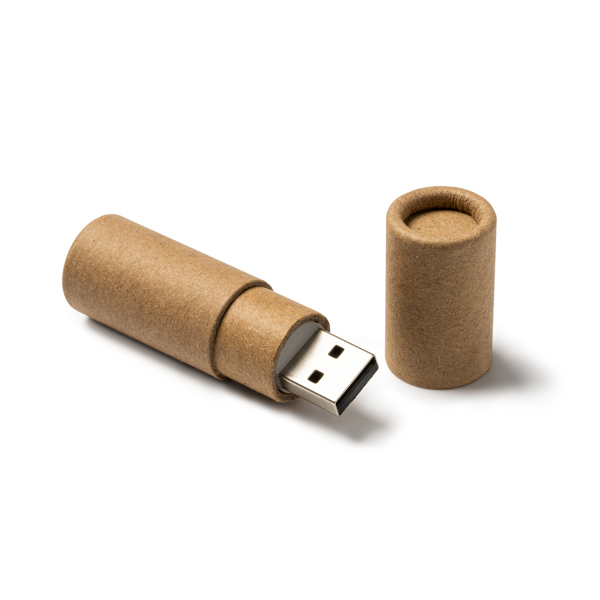 Chiavetta USB cilindrica in cartone riciclato