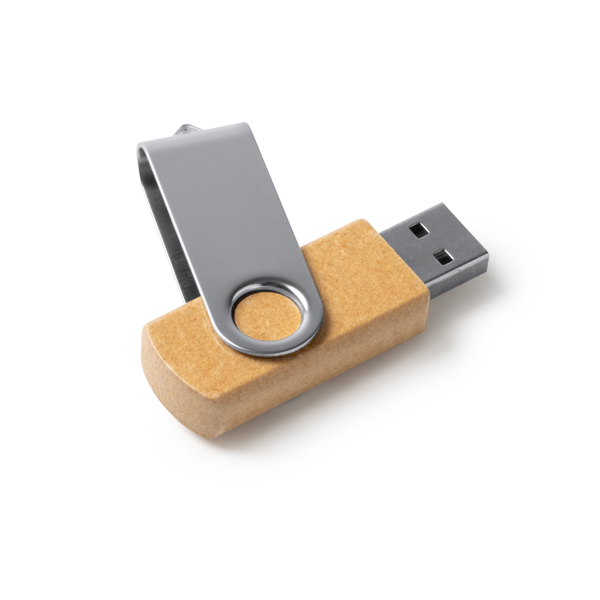 Chiavetta USB in cartone riciclato con clip girevole